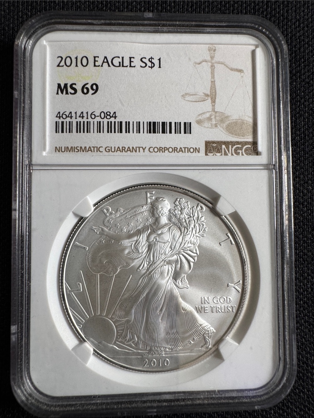 NGC 2010 American Silver Eagle MS69 - Silver Graded Coin